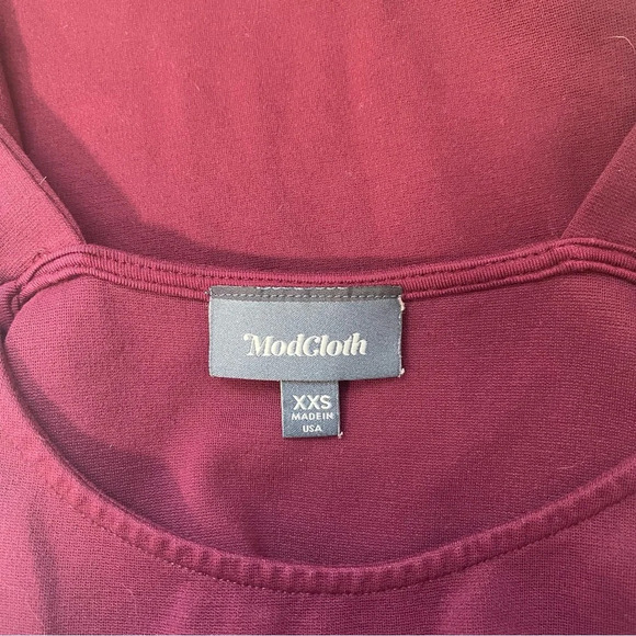 ModCloth Love of Layering Burgundy Pocket Overall Mini Dress XXsmall Women’s - Picture 9 of 11